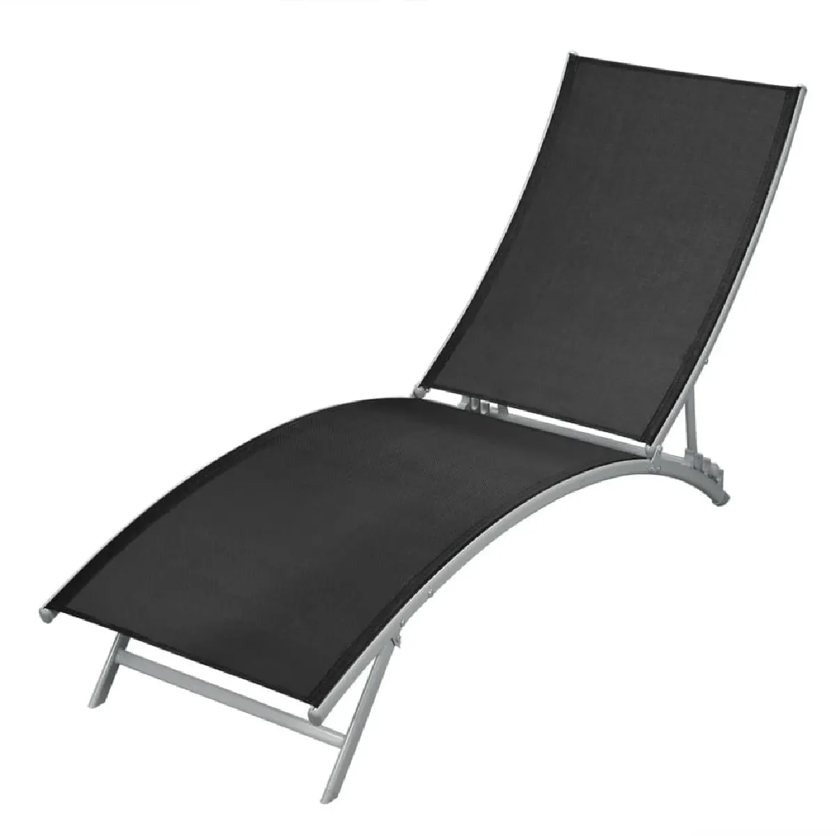 VidaXL Chaise longue acier et textilène - vue 2