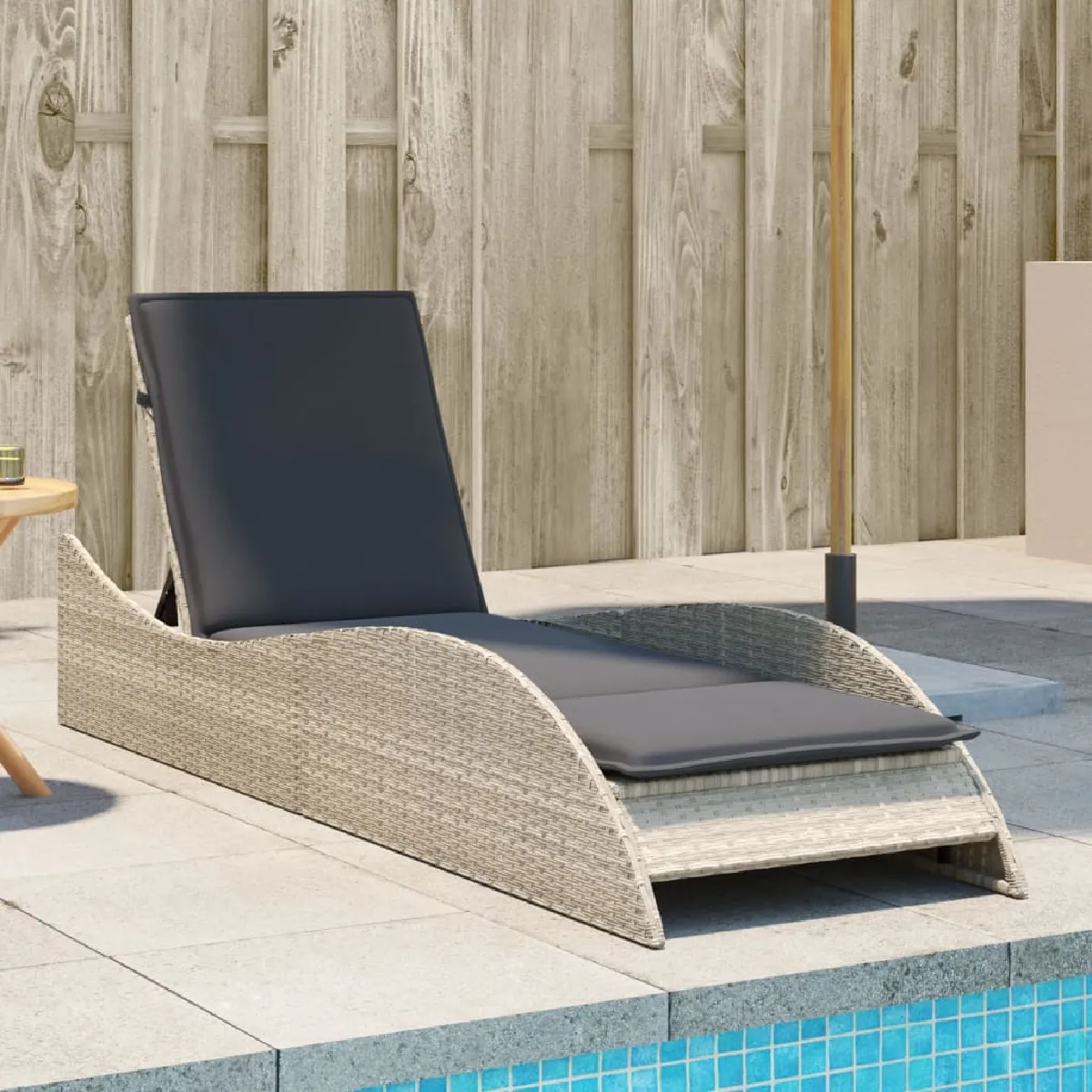 Vidaxl chaise longue pliable résine tressée - vue 3