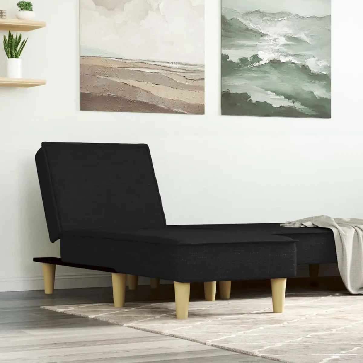 vidaXL Chaise Longue - Noir