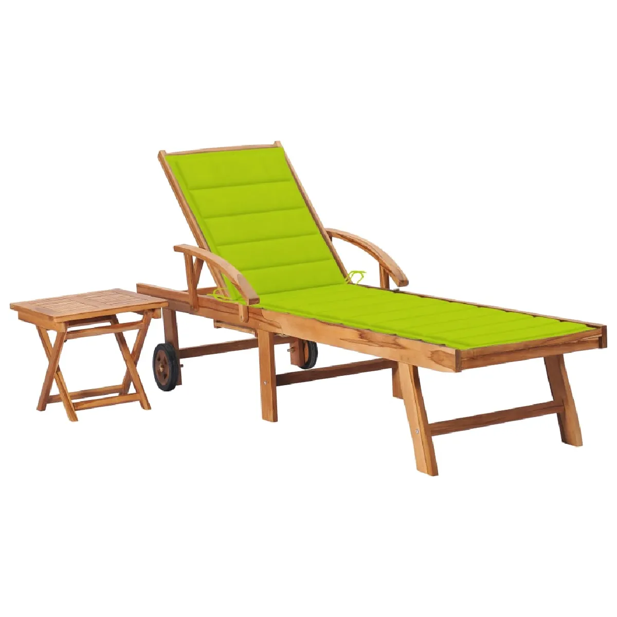 VidaXL Chaise longue avec table Bois de teck - vue 3