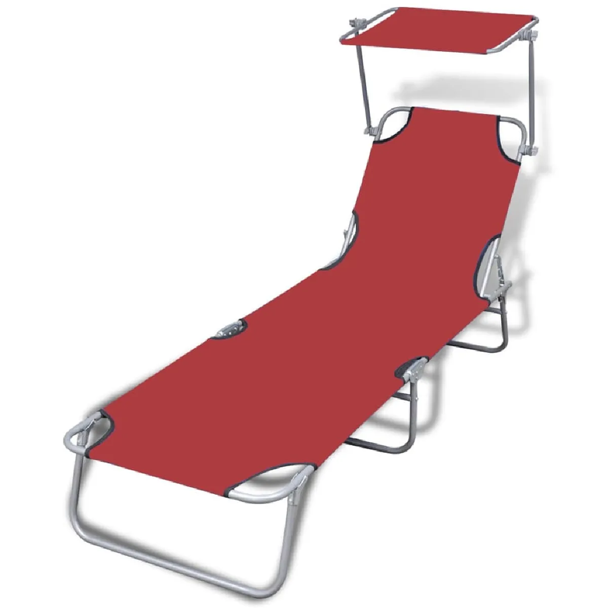 vidaXL chaise longue pliable rouge