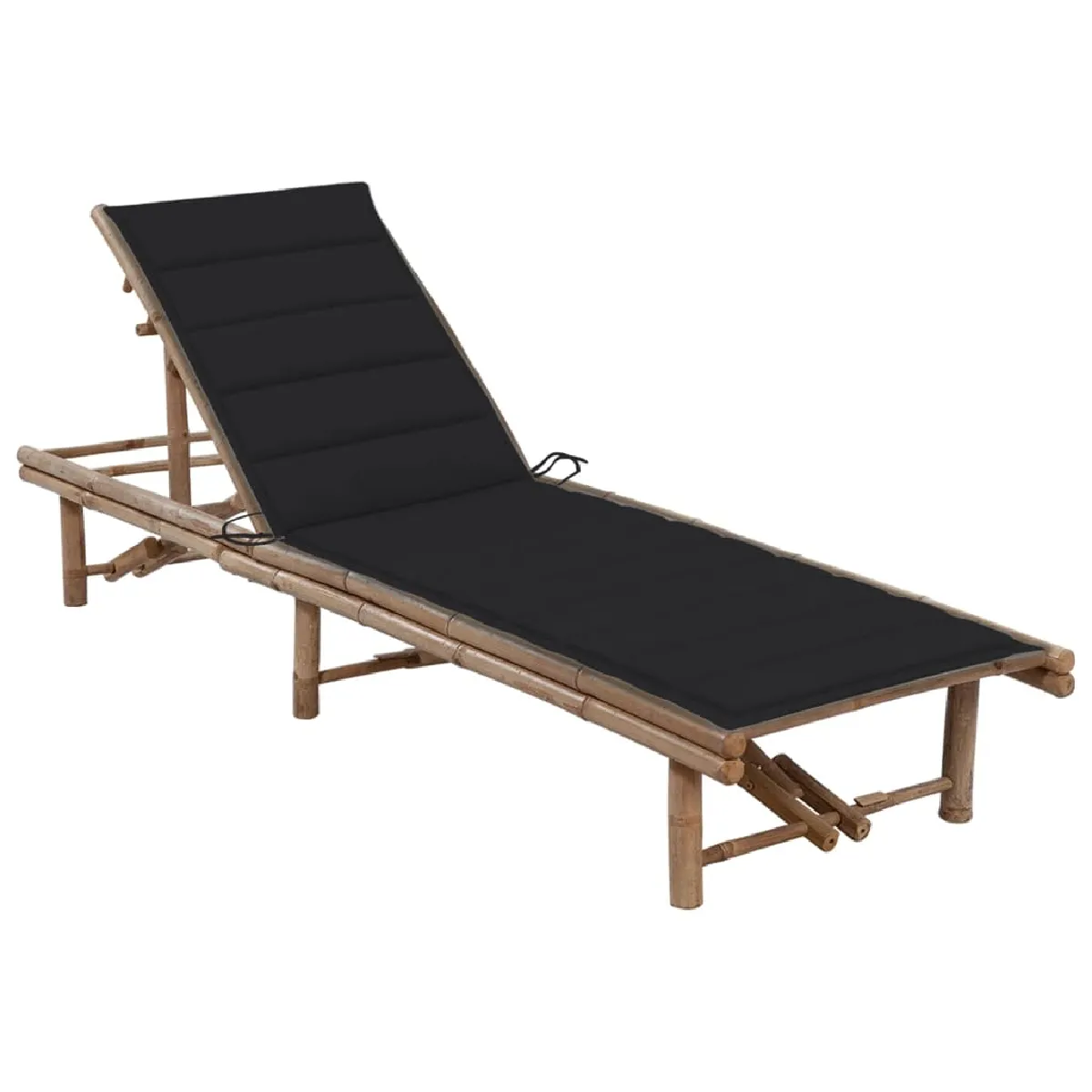 vidaXL Chaise longue de jardin Bambou - vue 2
