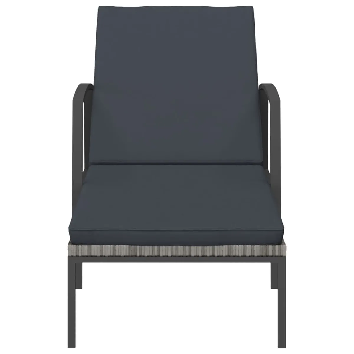 Helloshop26 Chaise longue résine tressée - Gris