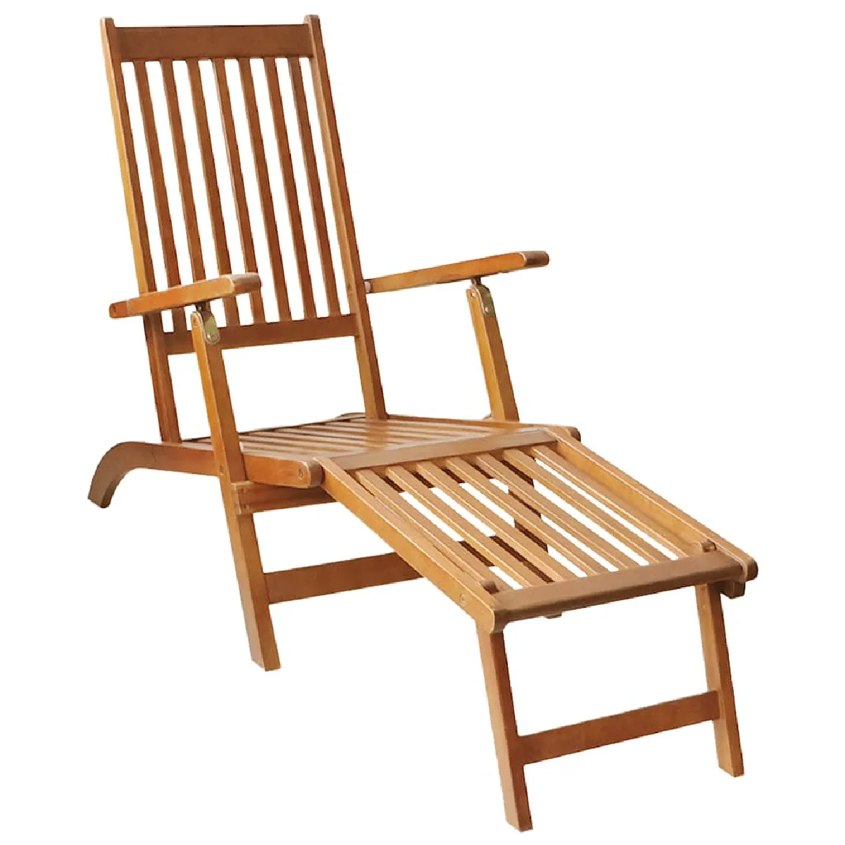 Chaise longue en bois d'acacia Naturel 167 x 56 x 75 cm