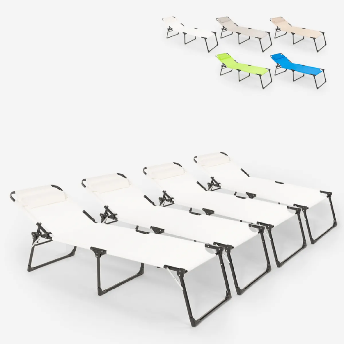 Beach and garden design Chaises longues Mauritius - Blanc Beach and garden design Chaises longues Mauritius - Blanc