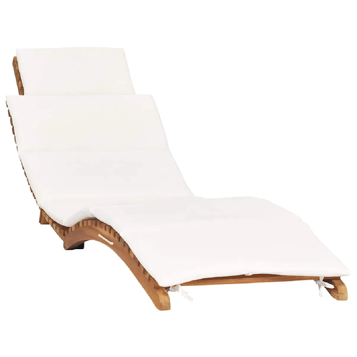 VidaXL Chaise Longue Pliable avec Coussin Creme