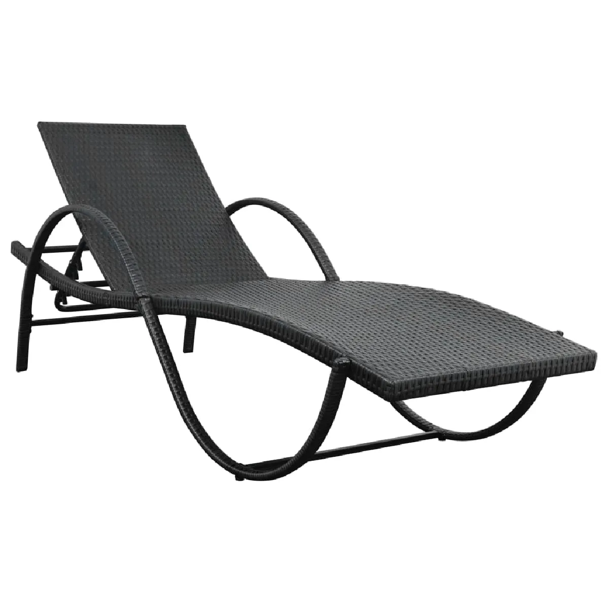 Helloshop26 Transat Chaise Longue Résine Tressée