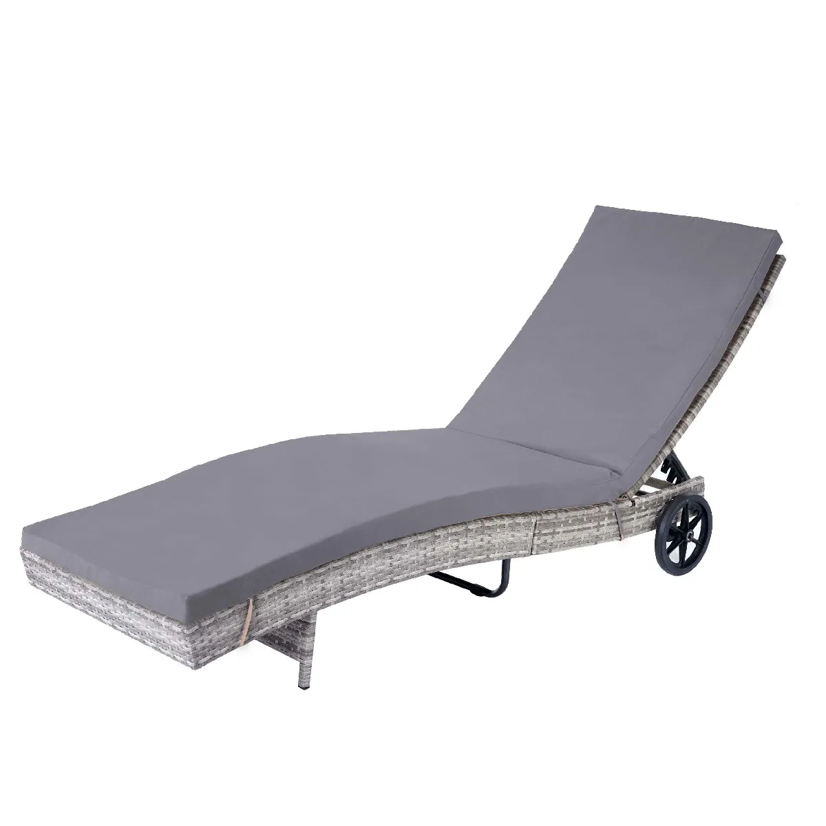 Decoshop26 Chaise longue résine tressée