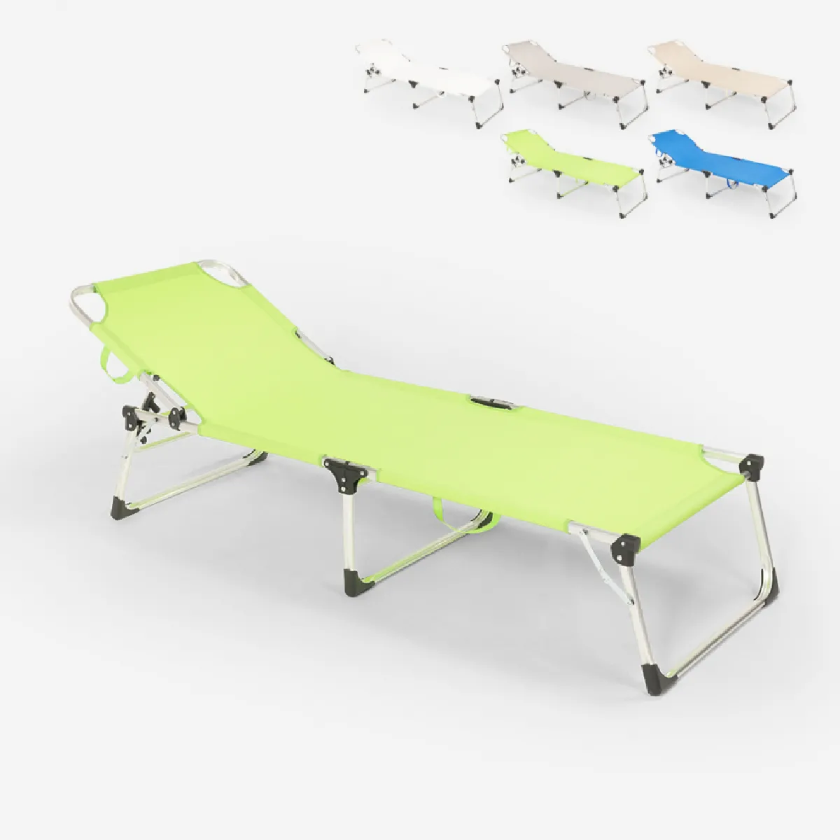 Beach and garden design Chaise longue de plage - Vert foncé Beach and garden design Chaise longue de plage - Vert foncé