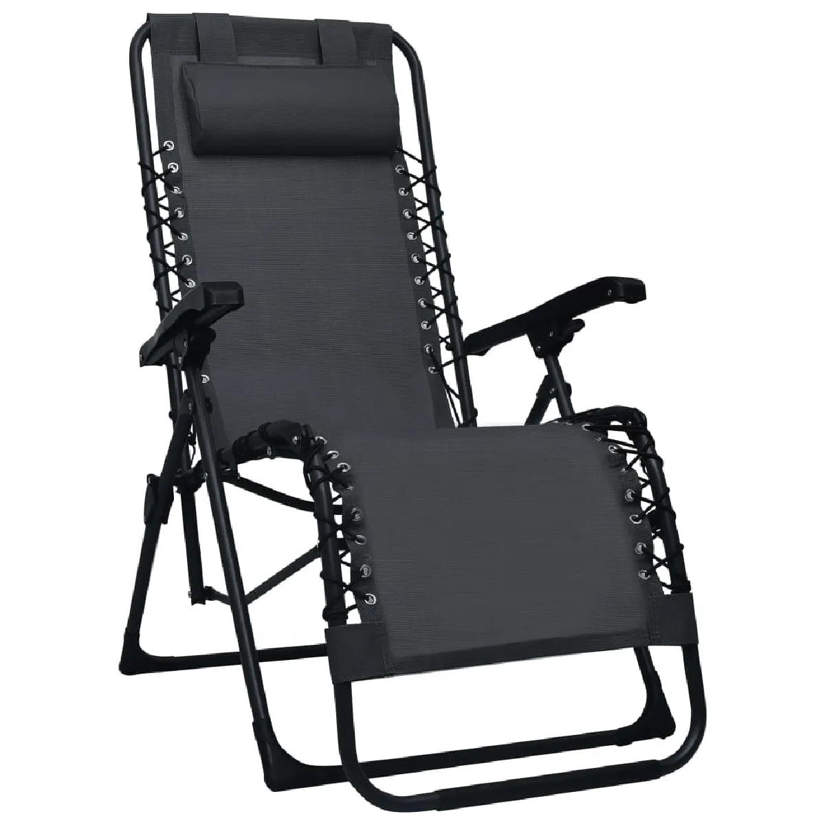 Vidaxl Noir Chaise Pliable De Terrasse Textilène - Image 3