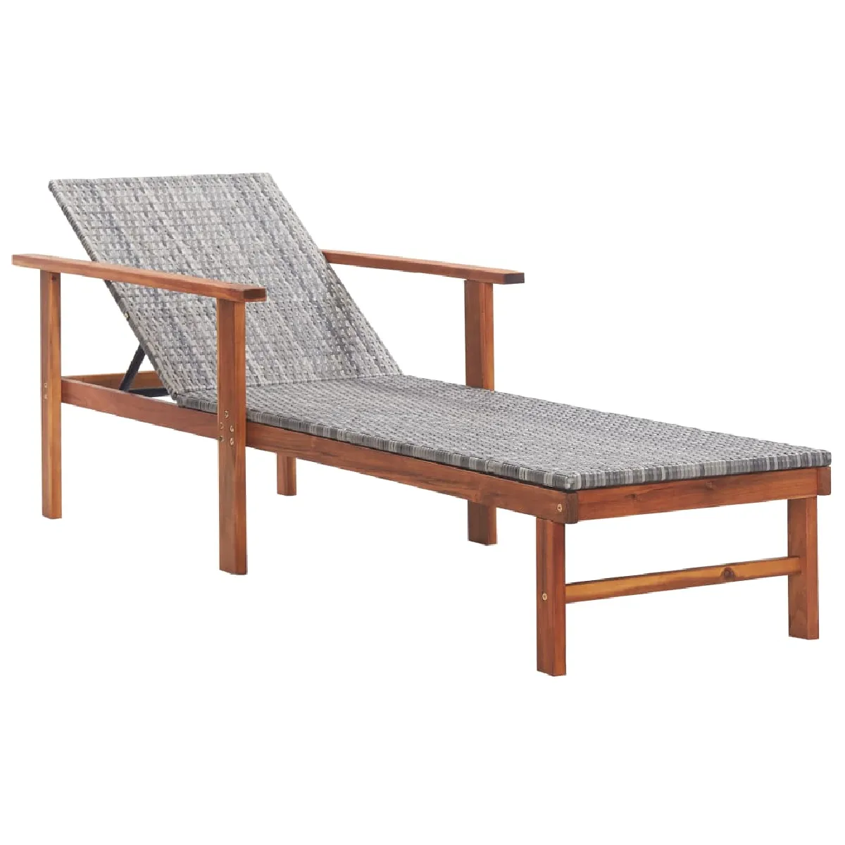 vidaXL Chaise longue résine tressée bois
