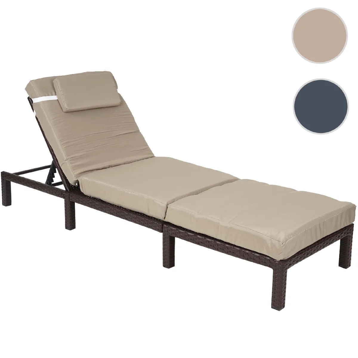 Mendler Chaise longue en résine tressée