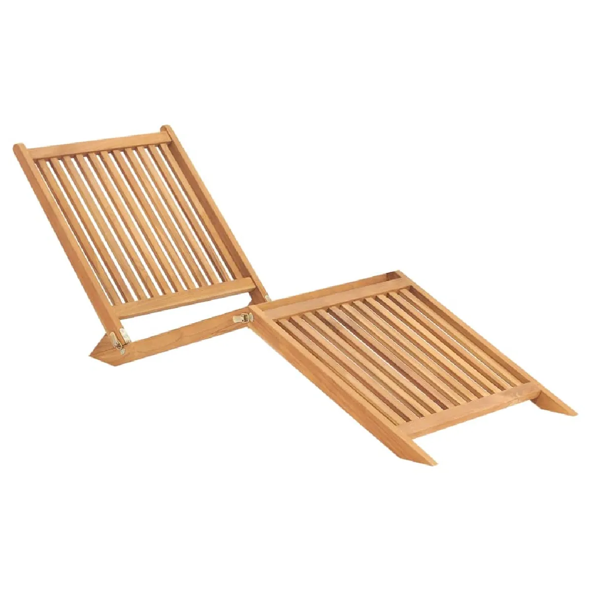VidaXL Chaise Longue Teck avec Coussin Crème - vue 5