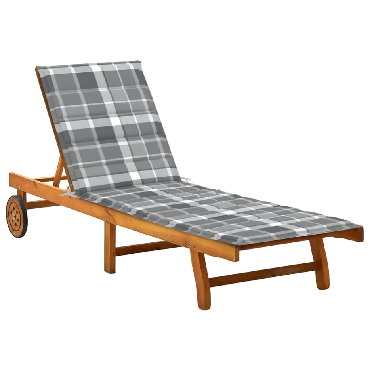 vidaXL Chaise Longue de Jardin avec Coussin Bois d'acacia