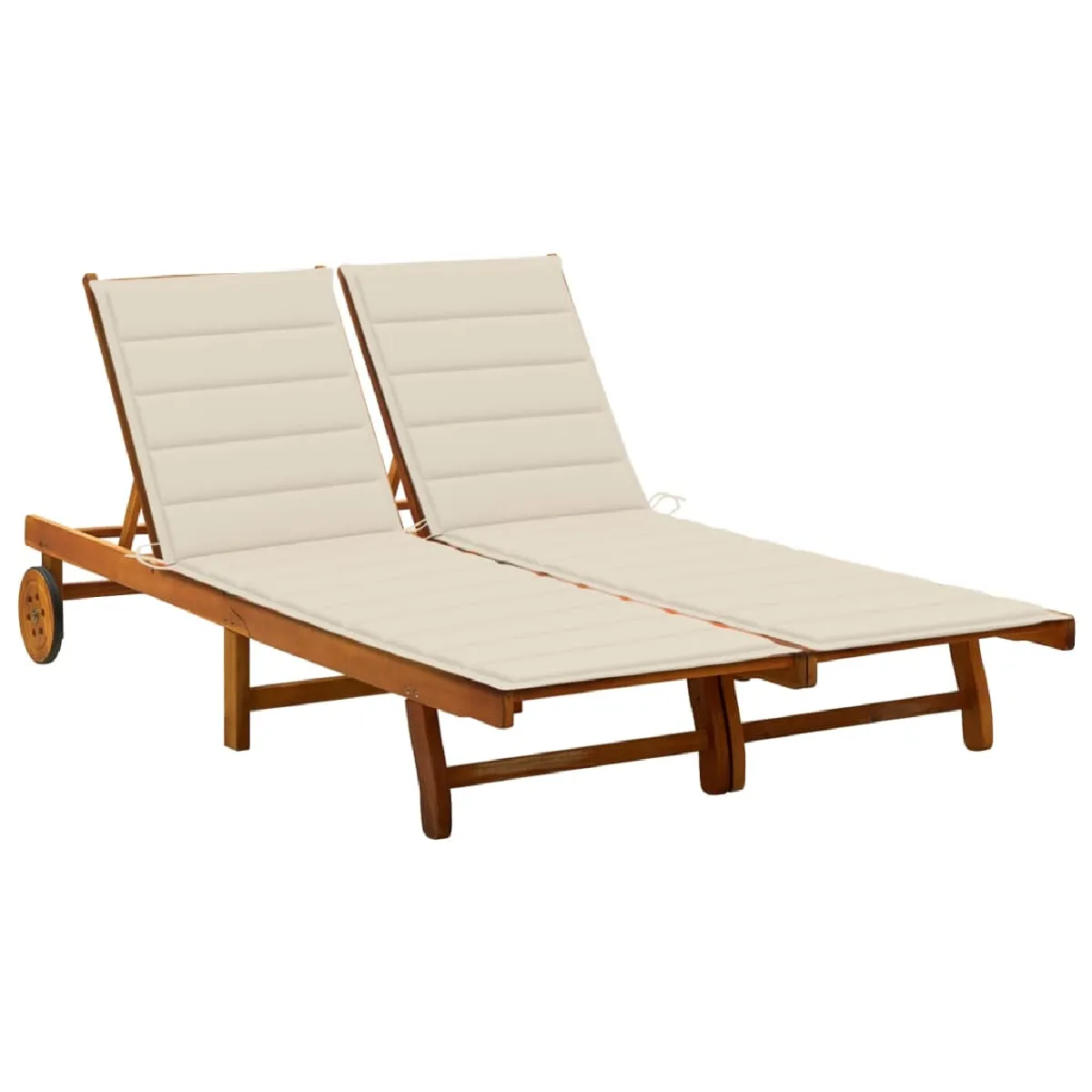 vidaXL Chaise longue 2 places acacia