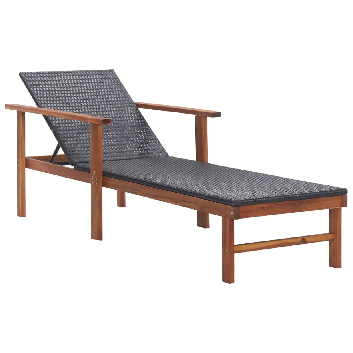 vidaXL Chaise longue résine tressée bois - vue 6