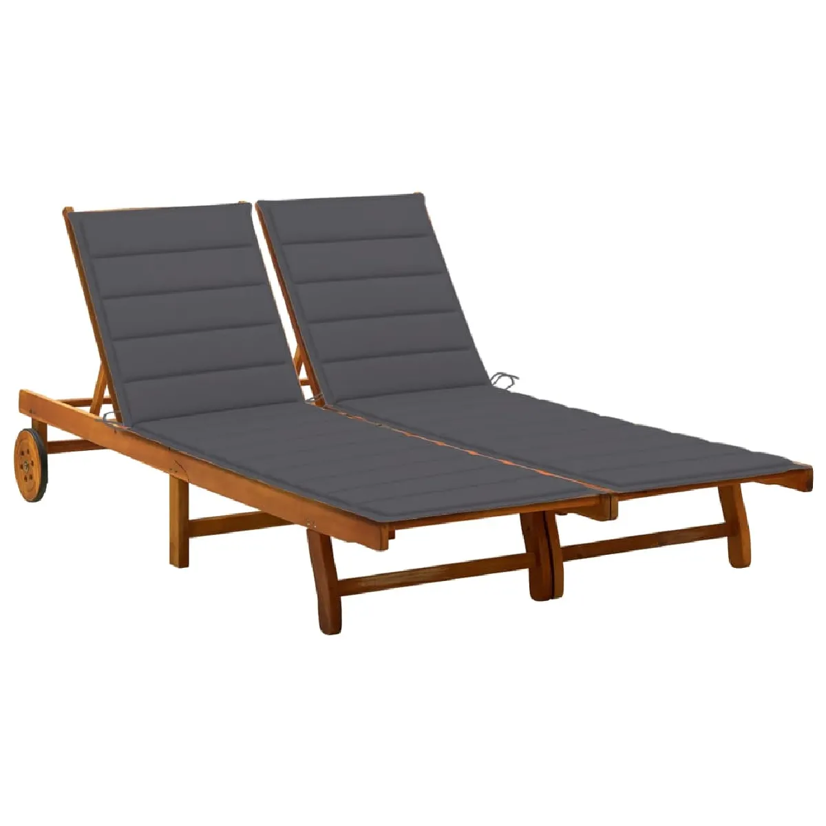 vidaXL Chaise longue 2 places acacia - vue 3
