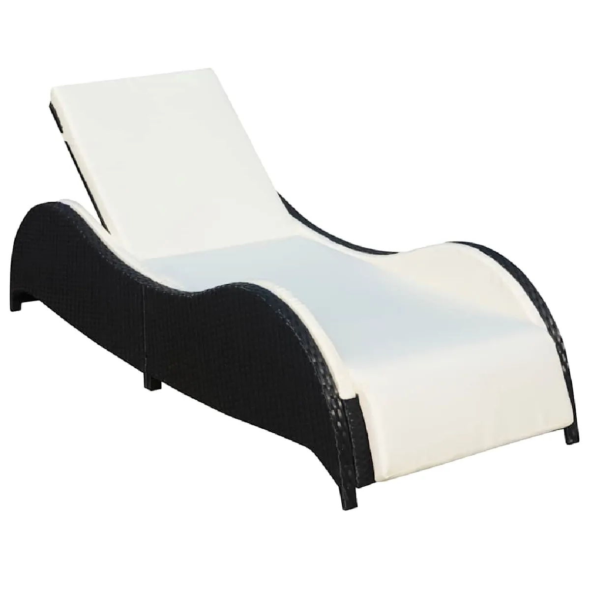 Vidaxl Noire Chaise Longue Résine Tressée