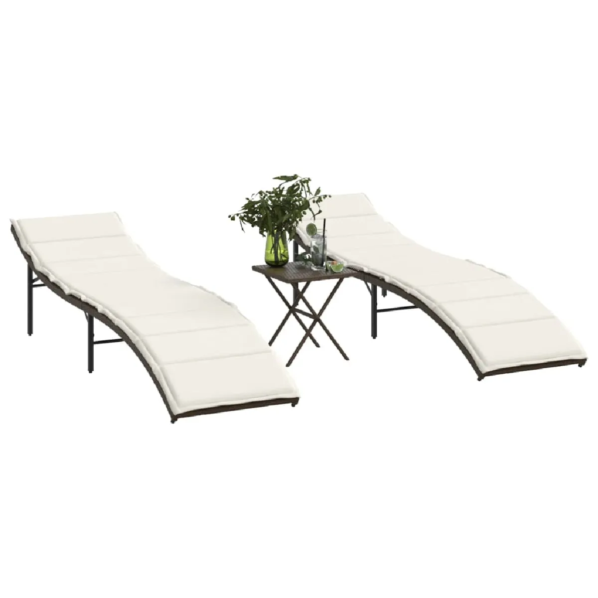 vidaXL Chaises longues et Table Lot de 2 - vue 4