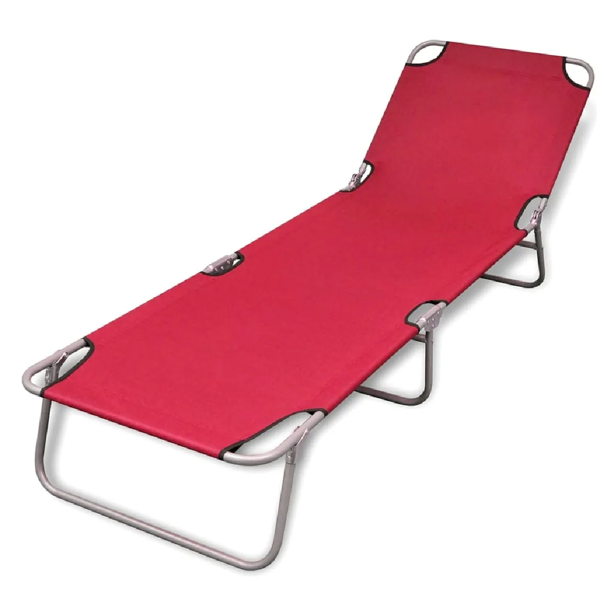 vidaXL Chaise longue pliable acier - Rouge