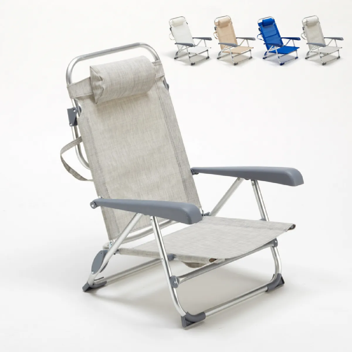 Beach and garden design Chaise transat pliante - Blanc