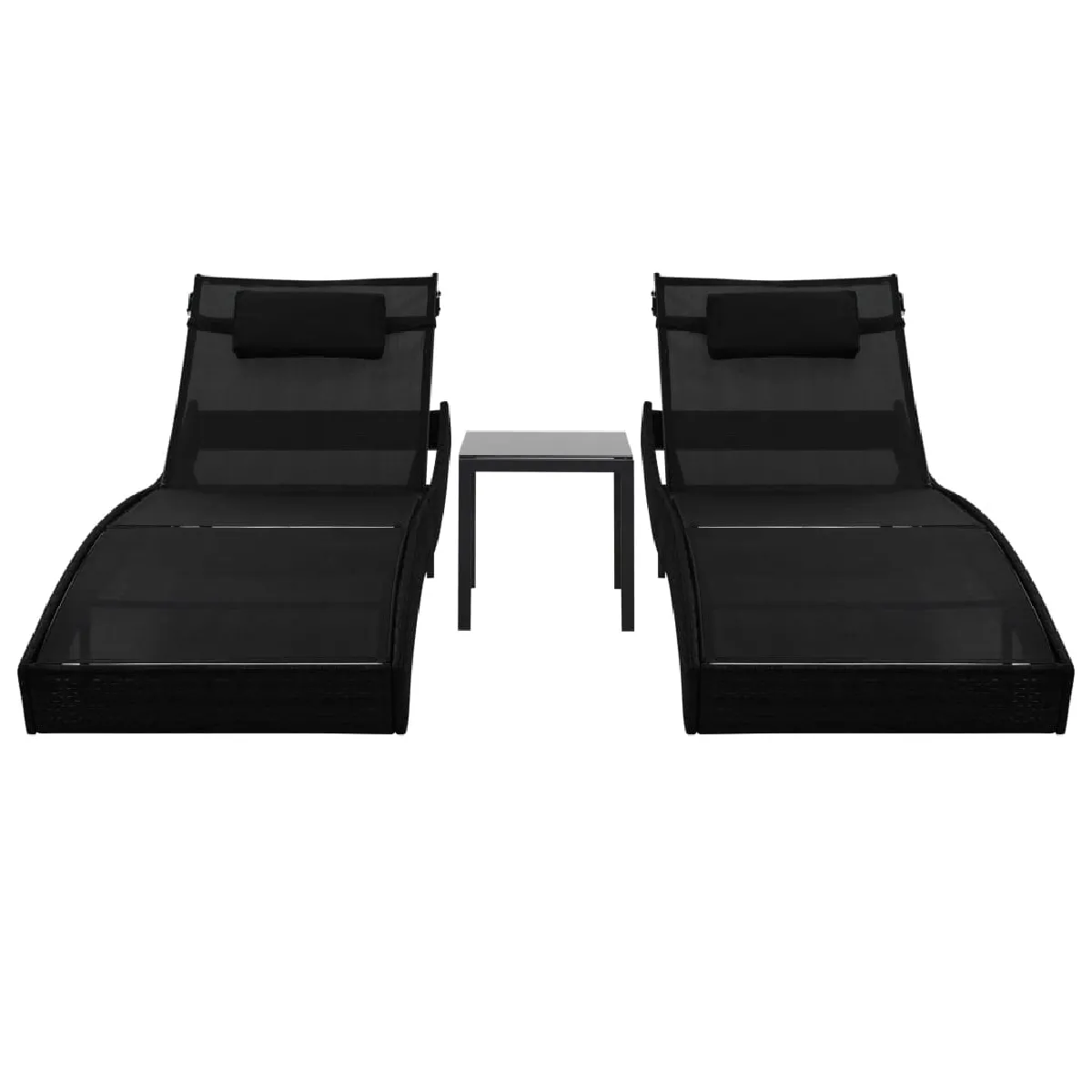 Helloshop26 Lot de 2 transats résine tressée - vue 2