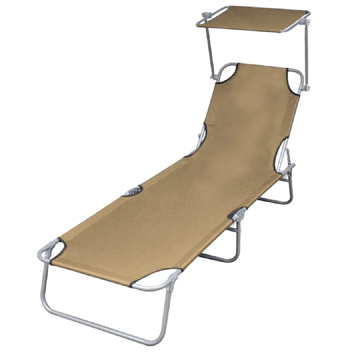 vidaXL Chaise longue pliable - Taupe