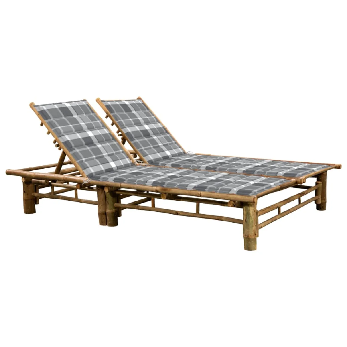 vidaXL Chaise Longue Double Bambou - vue 7