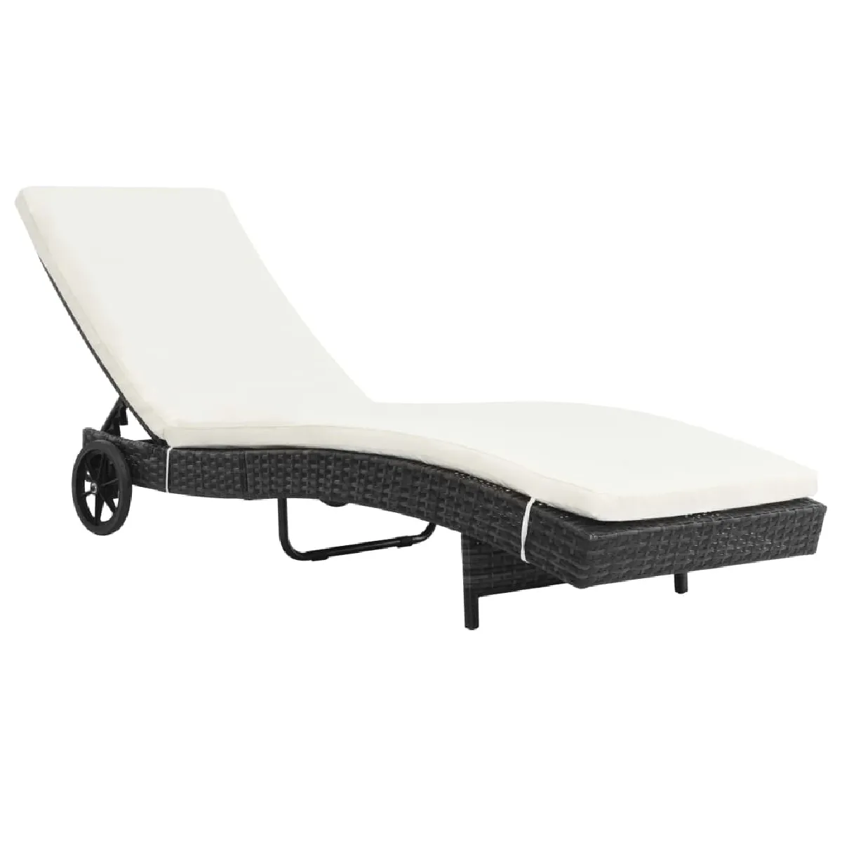 Vidaxl chaise longue pliable résine tressée - vue 2
