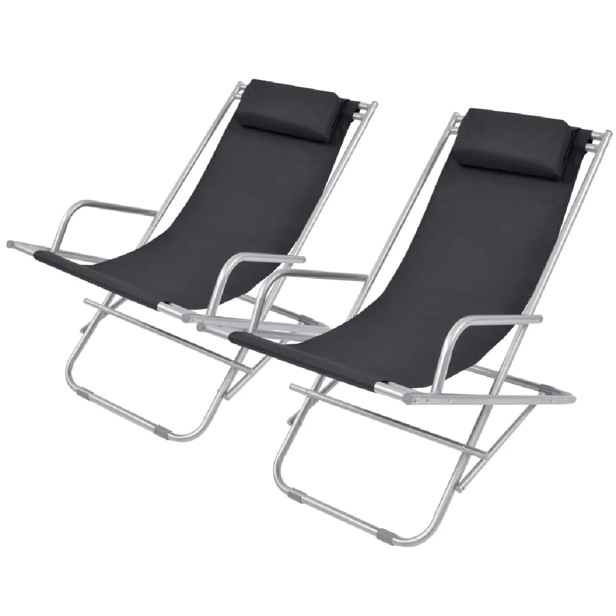 vidaXL Lot de 2 chaises inclinables