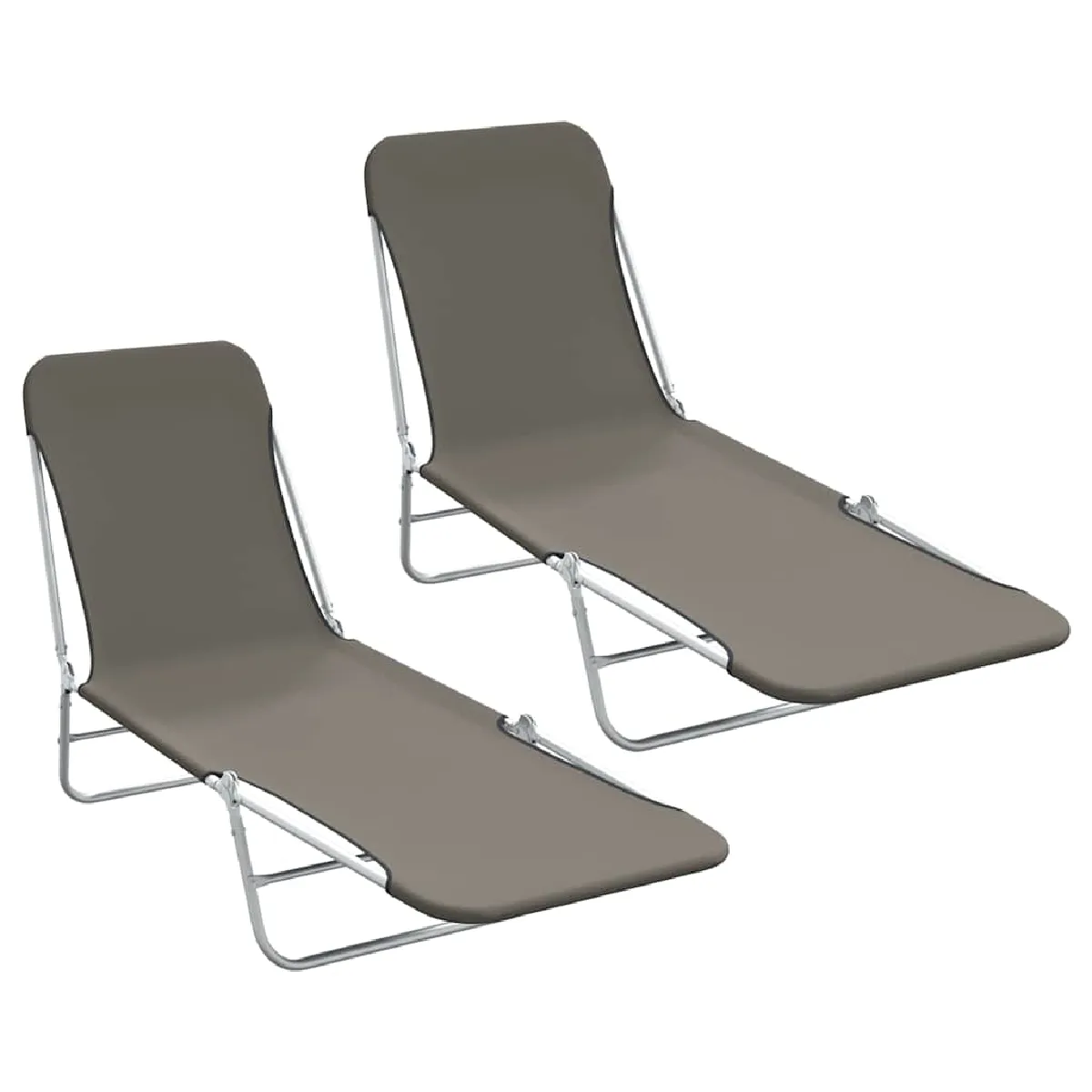 Chaise longue VIDAXL Set de 2 Acier enduit de Pliable et réglable - vue 8