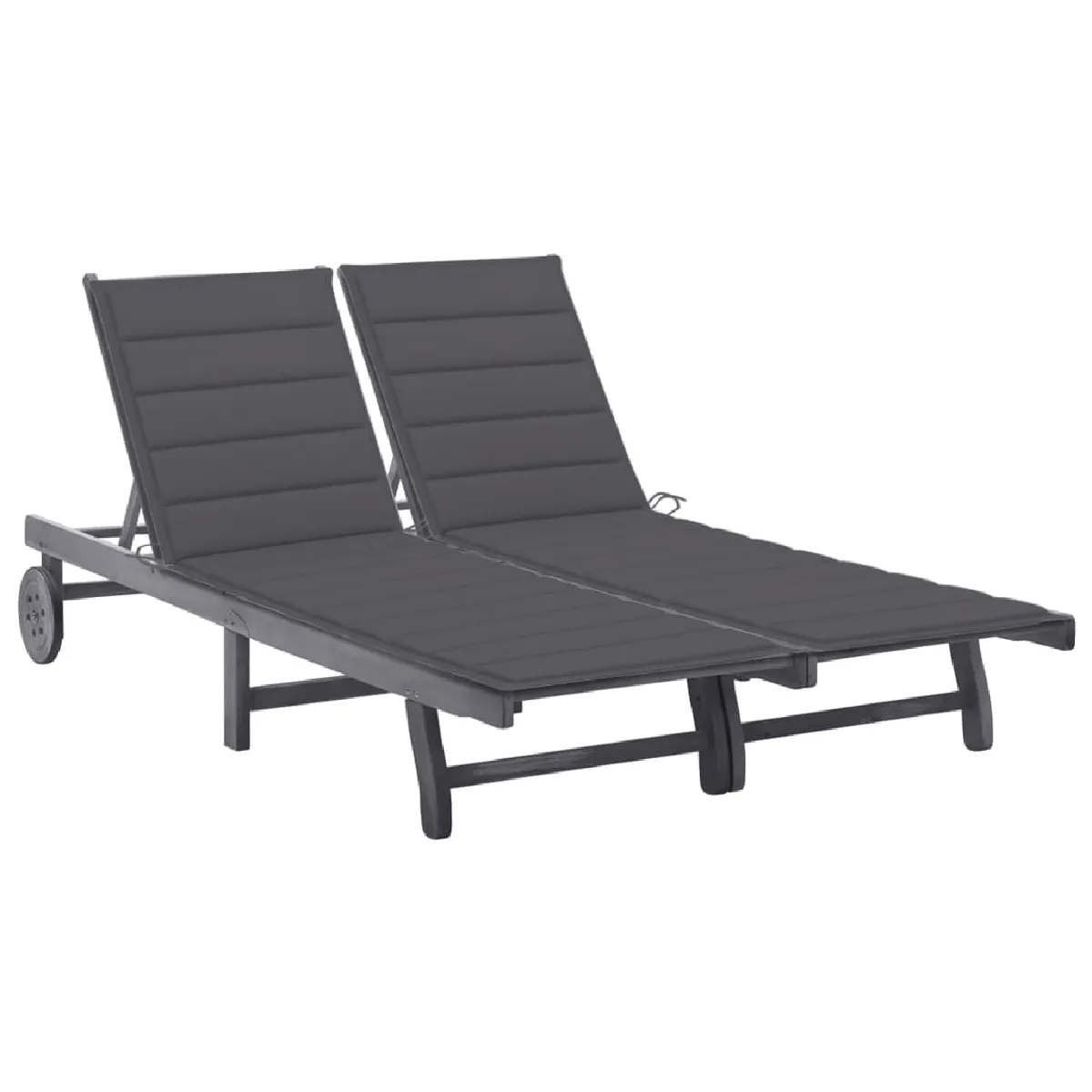 vidaXL Chaise longue 2 places acacia - vue 6