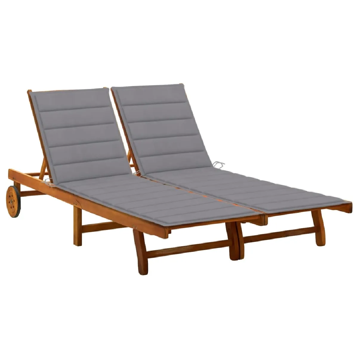 vidaXL Chaise longue 2 places acacia - vue 7
