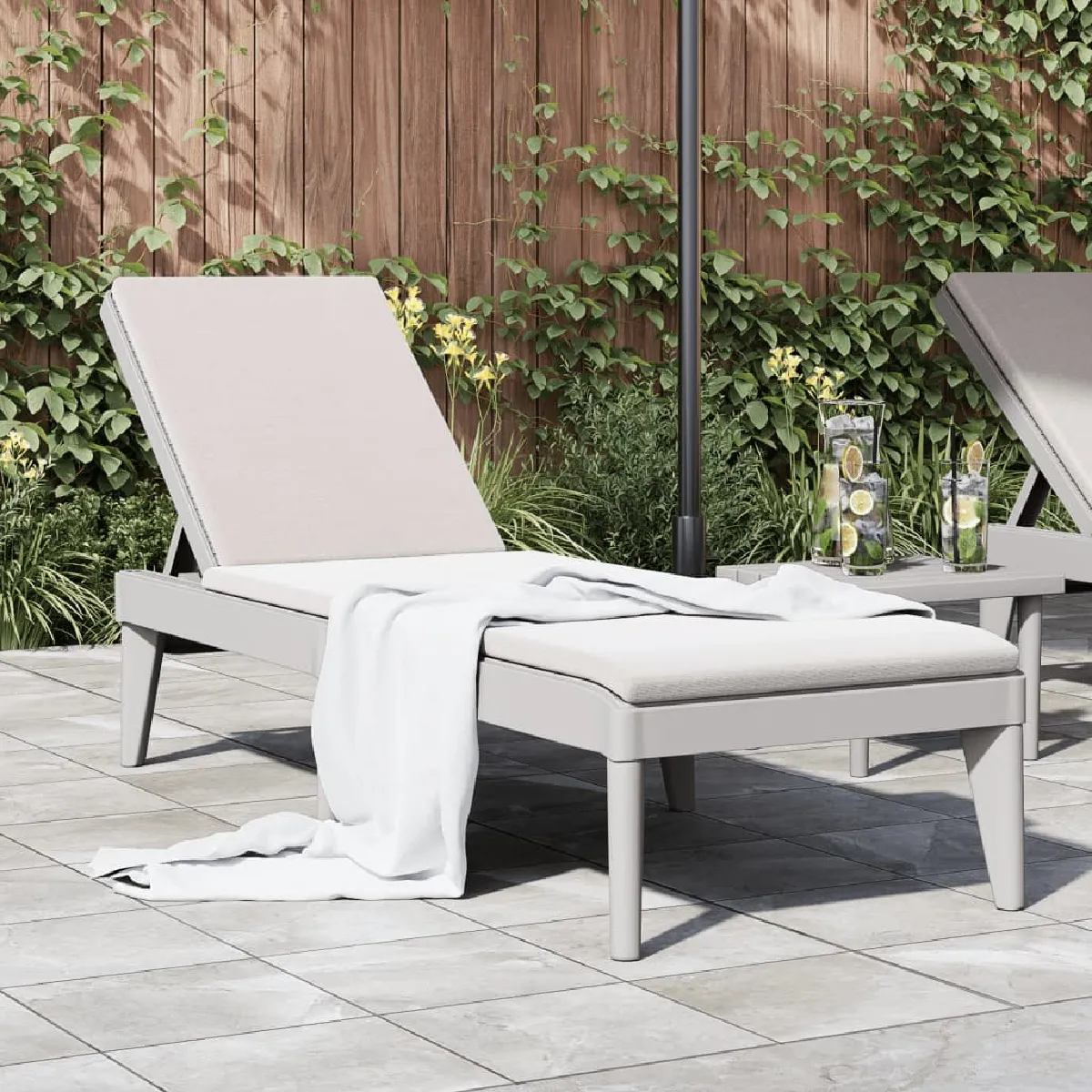 vidaXL Chaise longue - Gris