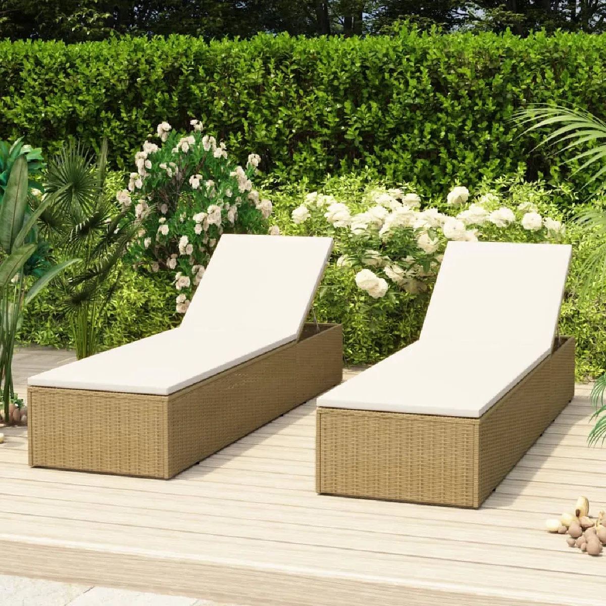 VidaXL Chaise longue et crème