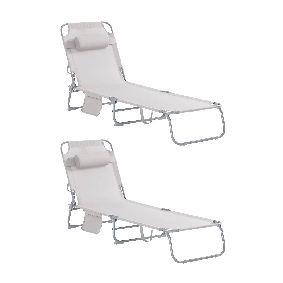 SoBuy OGS35-MI Lot de 2 Chaises Longues SoBuy OGS35-MI Lot de 2 Chaises Longues