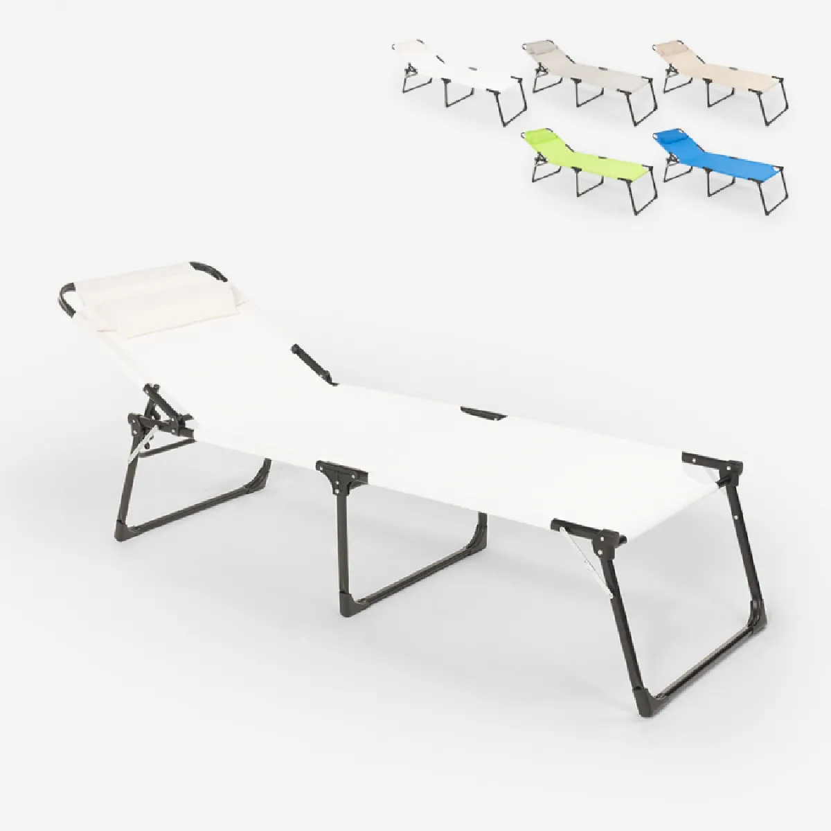 Beach and garden design Chaise longue pliante - Blanc Beach and garden design Chaise longue pliante - Blanc