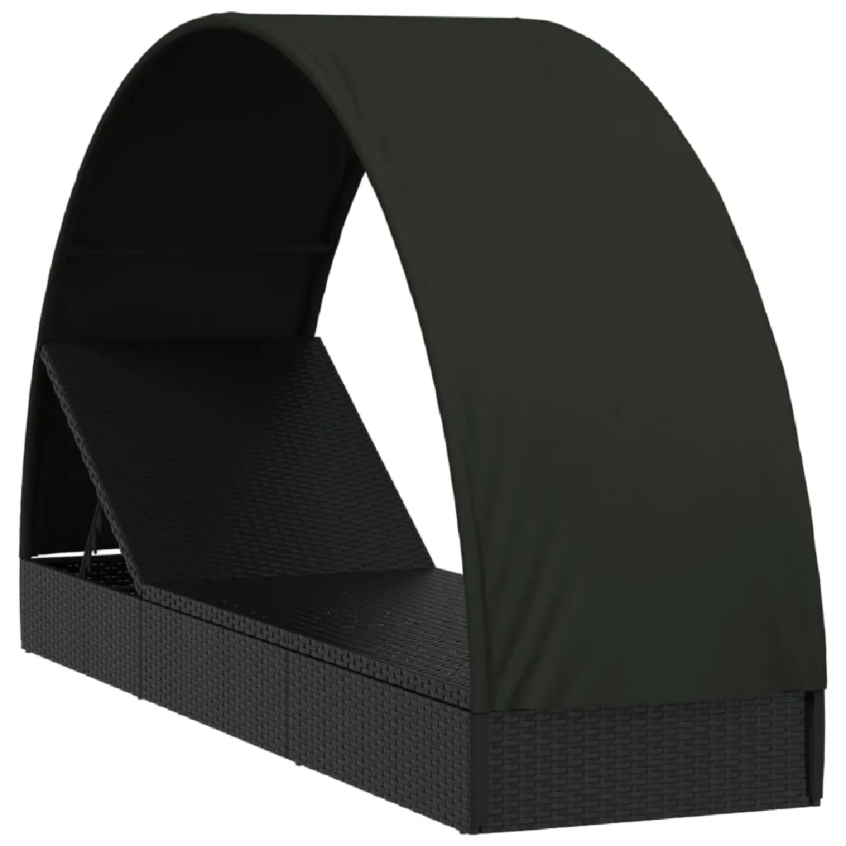 Helloshop26 Chaise longue toit rond - Noir