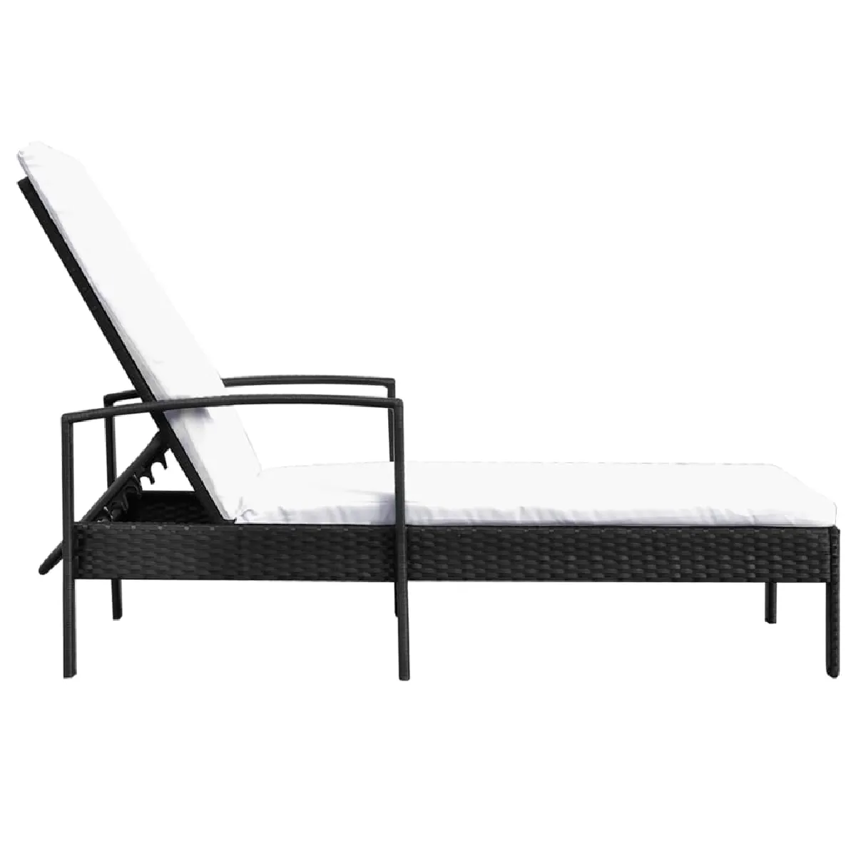 Helloshop26 Chaise longue résine tressée - Noir