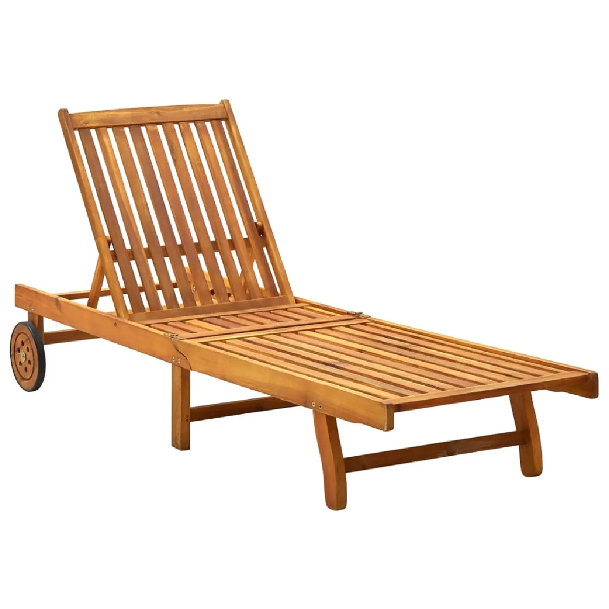 Helloshop26 Transat avec coussin Bois d'acacia