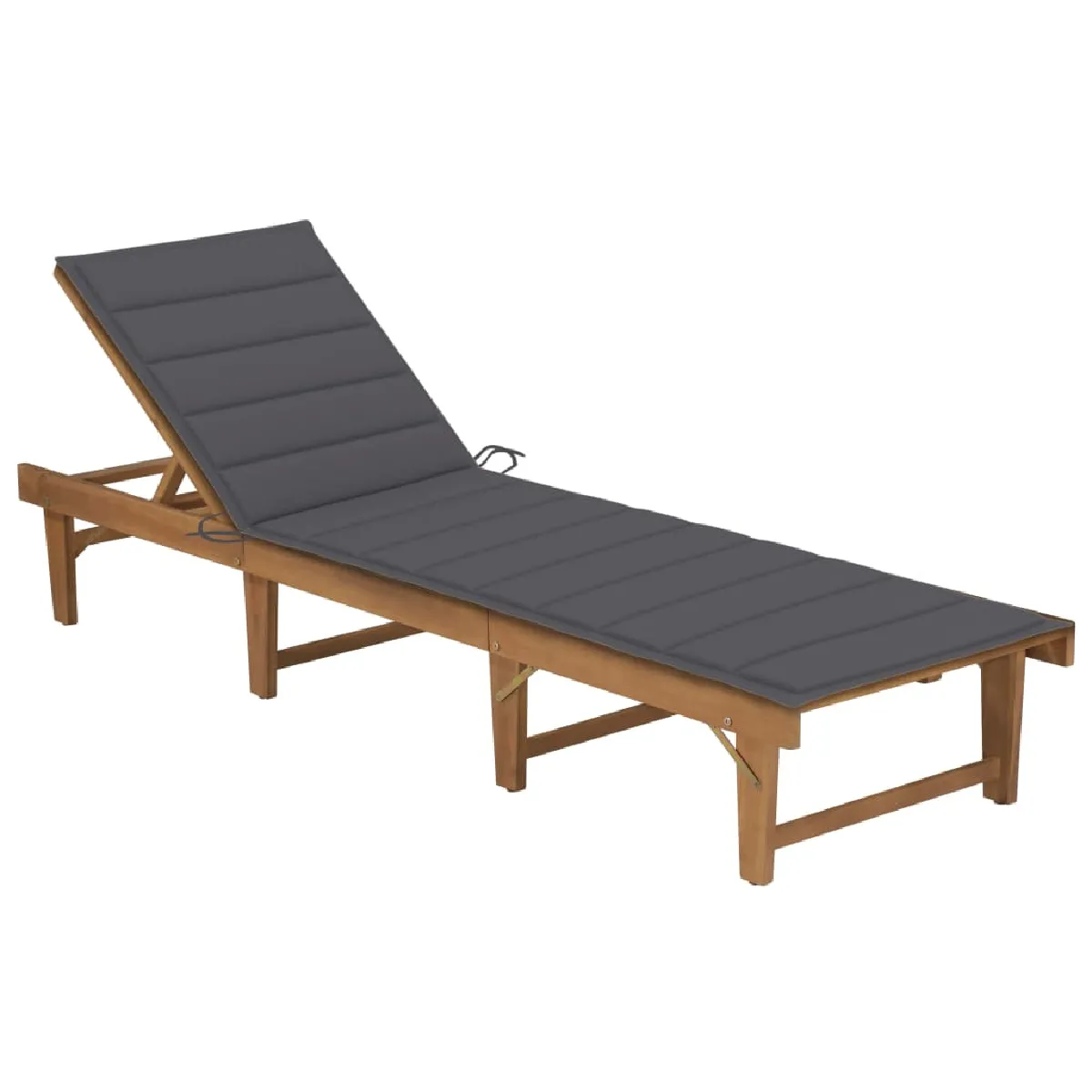 Vidaxl chaise longue pliable bois d'acacia - vue 2