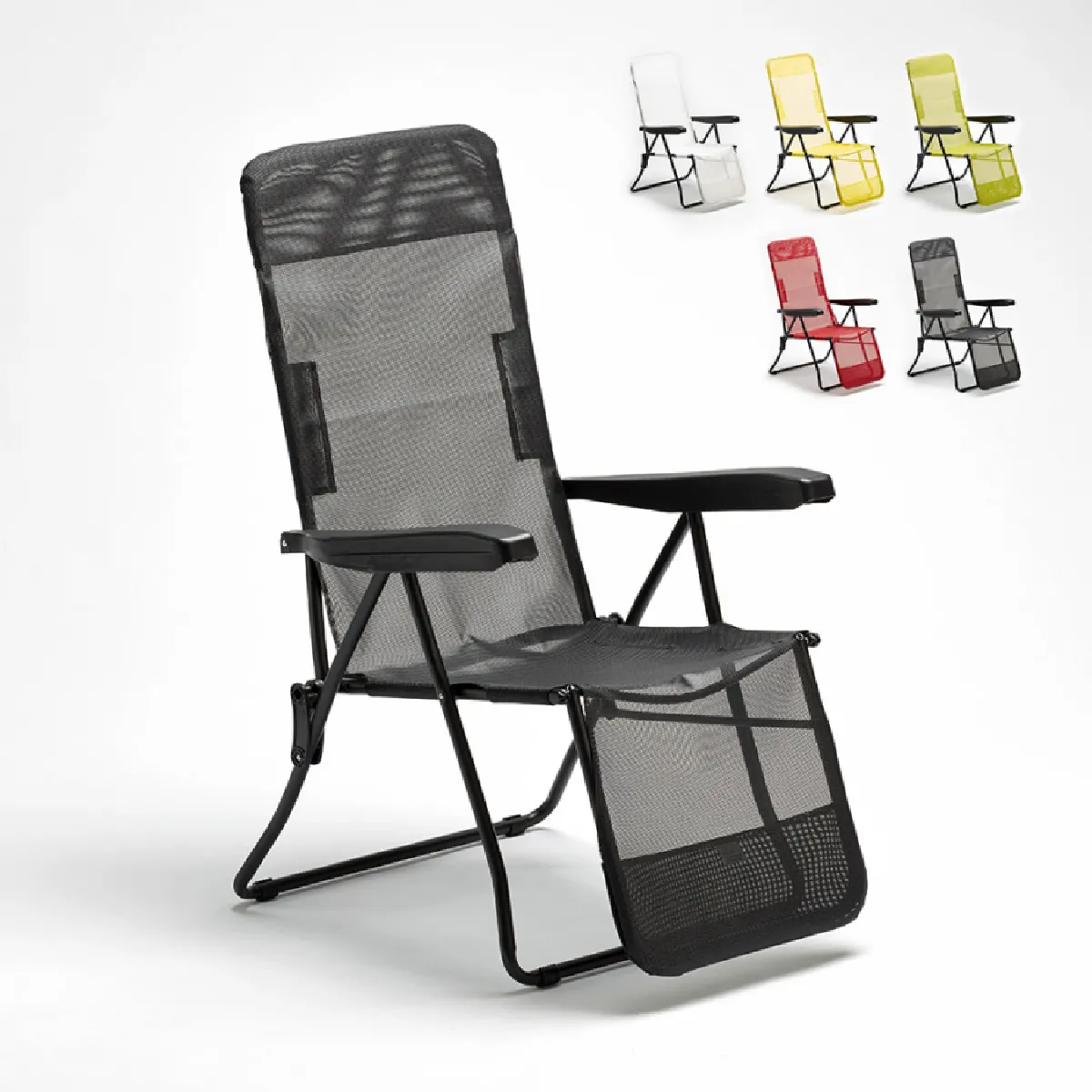 Beach and garden design Chaise longue pliante - Noir Beach and garden design Chaise longue pliante - Noir