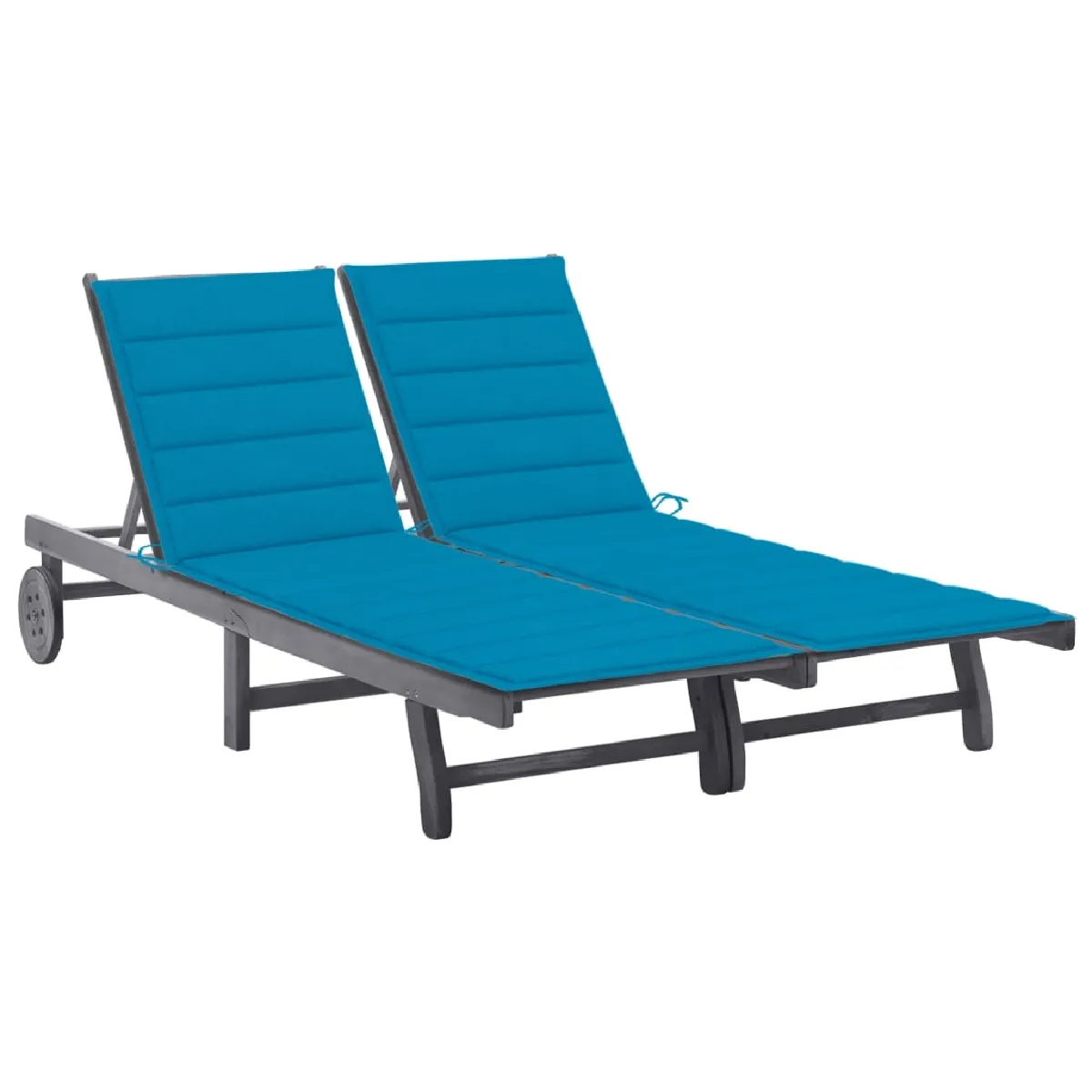 vidaXL Chaise longue 2 places acacia - vue 9