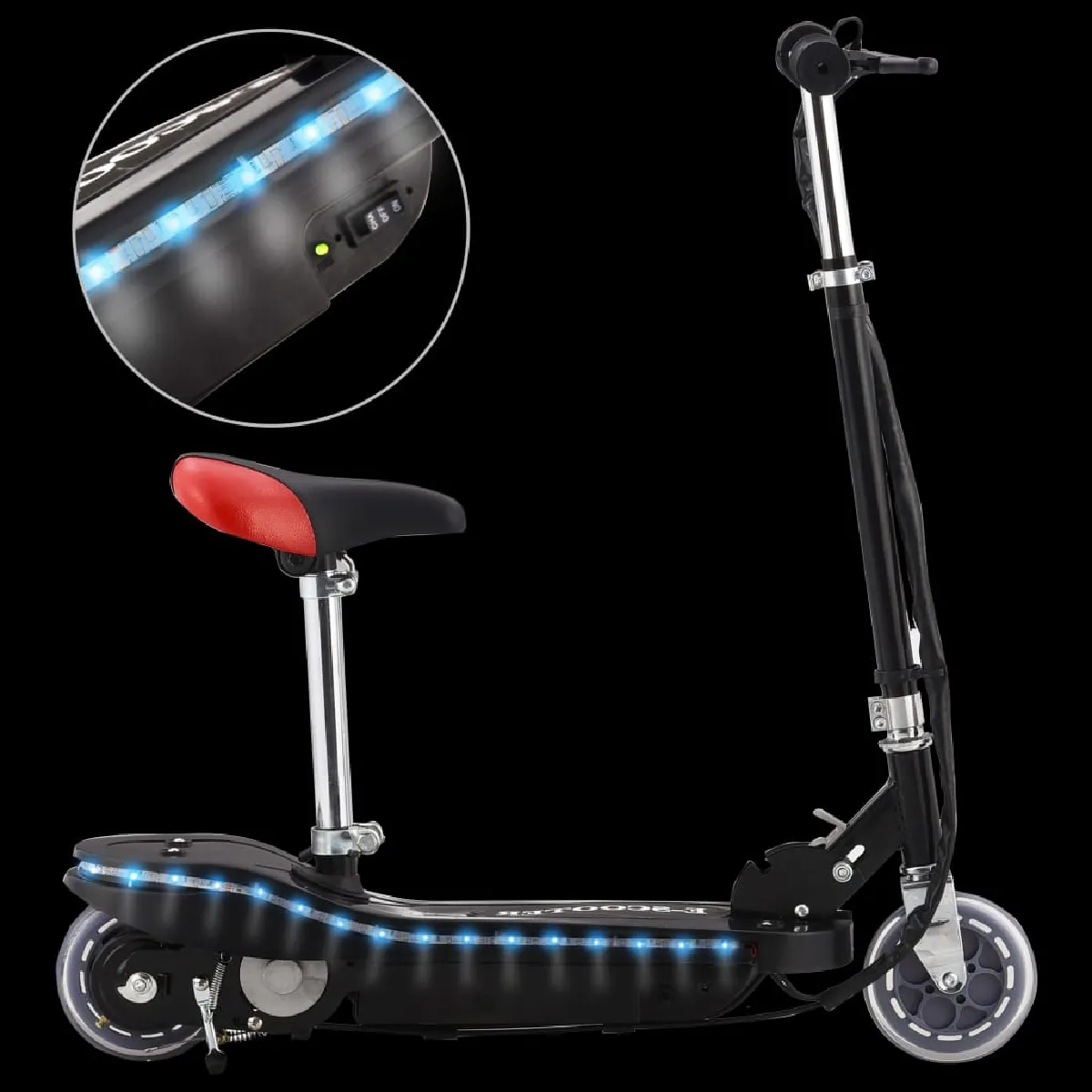 SOOZIER Trotinette pliable à pédales avec guidon à hauteur réglable par