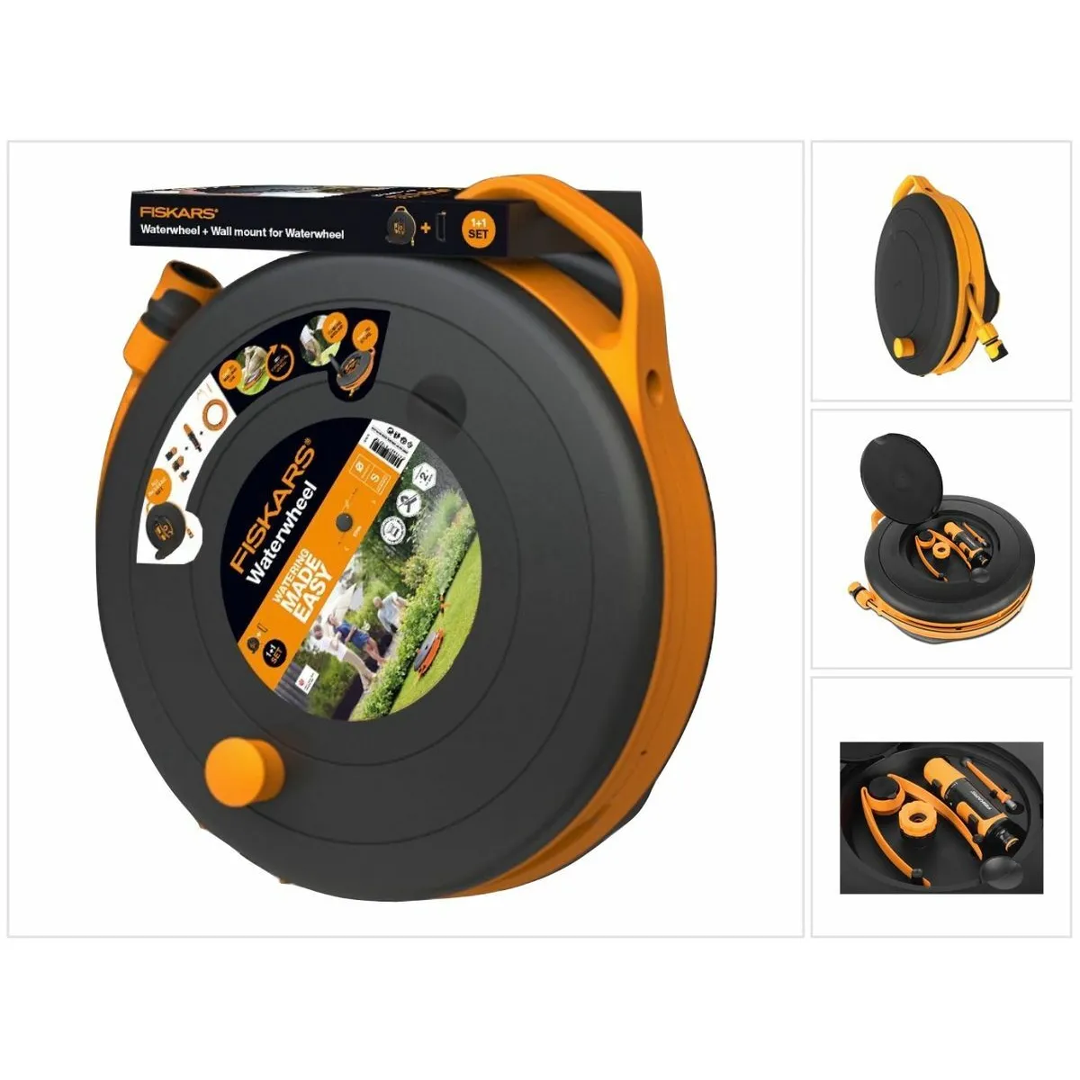 Dévidoir de tuyau Fiskars Waterwheel PlusS 15 Compact Léger Autonome 360°
