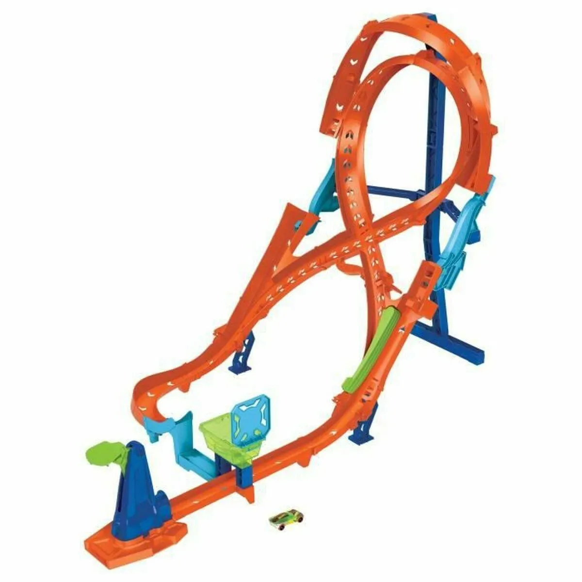 Hot Wheels Coffret Cascade Grand Huit 60Cm Hauteur Courses Et Cascades avec 2 Pistes 1 Voiture Pliable Jouet Enfant Dès HMB15