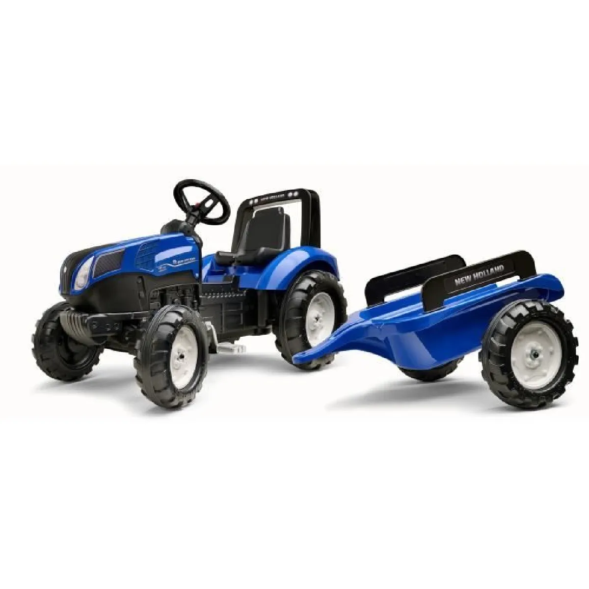 Falk Bleu Tracteur À Pédales New Holland