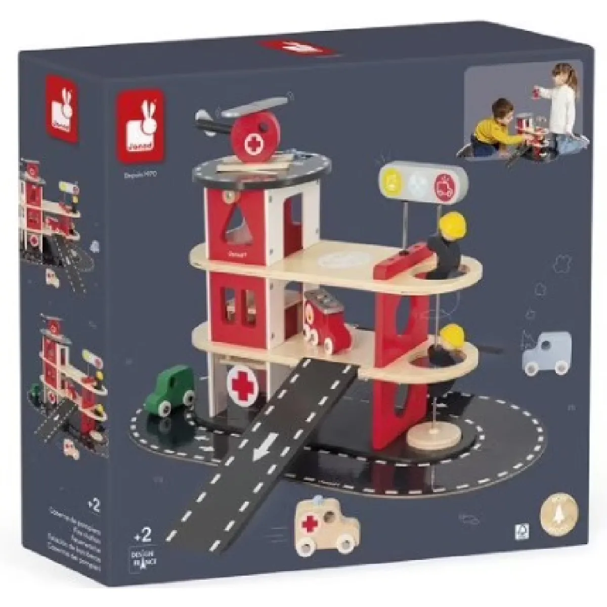 Jnod Jouet En Bois Janod Bolid Caserne De Pompiers - Image 2