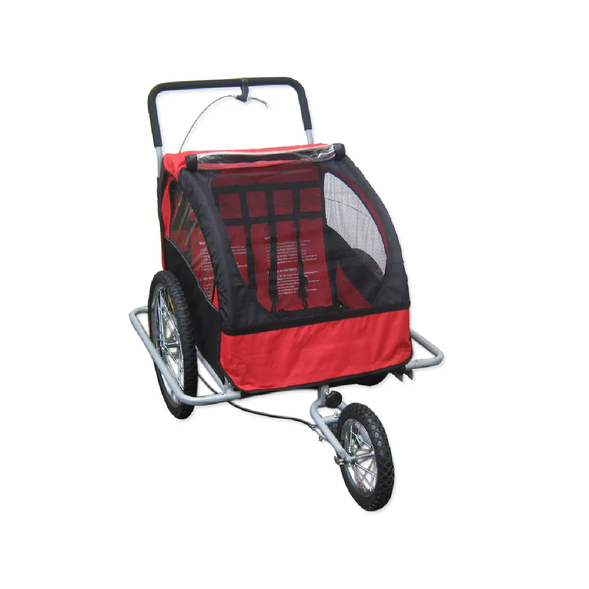 BCELEC  Remorque v&eacute;lo 2 en 1 Poussette - Rouge/Noir