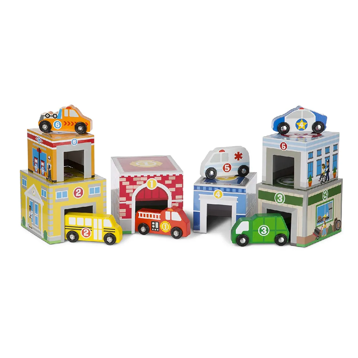 MELISSA & DOUG Nesting and Sorting Buildings & Vehicles